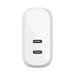 Belkin 40W Dual USB-C PD Wall Charger - White WCB006vfWH