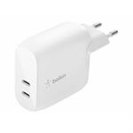 Belkin 40W Dual USB-C PD Wall Charger - White WCB006vfWH