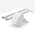 Belkin BOOST CHARGE™ 20W USB-C Power Delivery PPS nástěnná nabíječka + 1m USB-C na USB-C kabel, bílá WCA006vf1MWH-B6