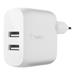 Belkin Duální USB-A domácí nabíječka 24W, lightning kabel, bílá WCD001vf1MWH