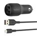 Belkin Duální USB-A nabíječka do auta + 1m lightning kabel, černá CCD001bt1MBK