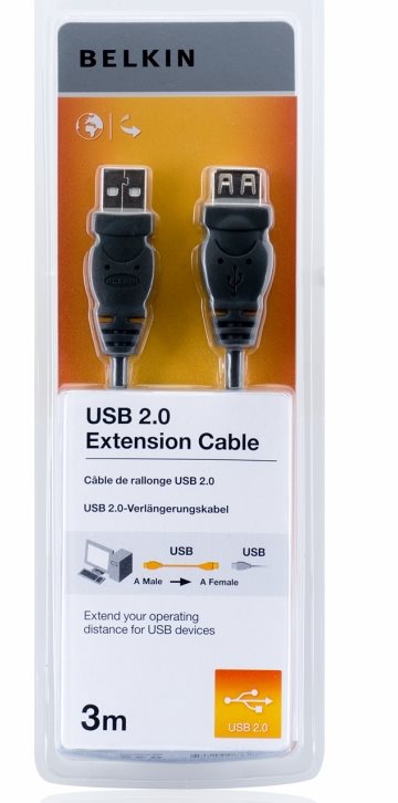 Belkin kabel USB 2.0 prodlužovací řada standard, 3m F3U153bt3M