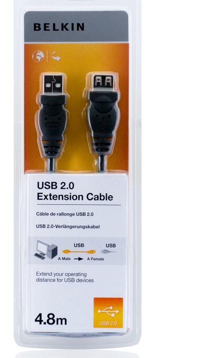 Belkin kabel USB 2.0 prodlužovací řada standard, 4,8m F3U153bt4.8M