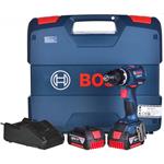 BOSCH Akumulátorový príklepový vŕtací skrutkovač GSB 18V-EC, 2 x 5Ah batéria 06019E9120