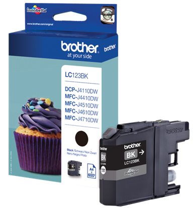 Brother originál ink LC-123BK, black, 600str., Brother MFC-J4510 DW LC123BK