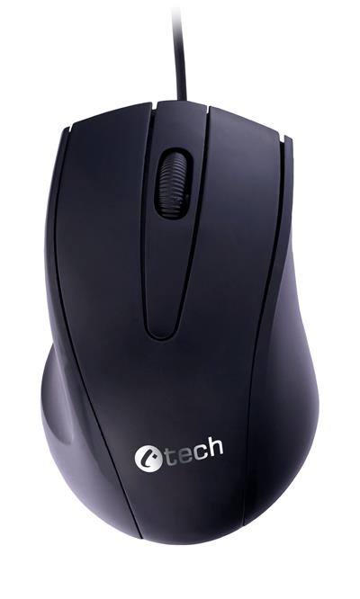 C-TECH Myš WM-07/Ergonomická/Optická/Pro praváky/1 200 DPI/Drátová USB/Černá