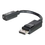 C2G 15cm DisplayPort to Mini DisplayPort Adapter Converter 4K UHD - DP Male to Mini DP Female - Bla 84305