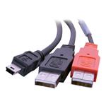 C2G 2m USB 2.0 One Mini-B Male toTwo A Male Y Cable - Kabel USB - mini-USB Type B (M) do USB, USB ( 81577