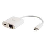 C2G USB C to Ethernet Adapter With Power Delivery - White - Síťový adaptér - USB-C - Gigabit Ethern 82407