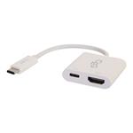 C2G USB C to HDMI Audio/Video Adapter w/ Power Delivery - USB Type C to HDMI White - Externí video 80493