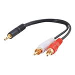 C2G Value Series Y-Cable - Audio adaptér - stereo mini jack (M) do RCA (M) - odstíněný - černá 80132