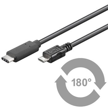 CABLE KU31CB1BK USB3.1 Typ C/male - USB 2.0 Micro