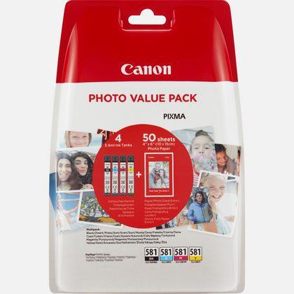 Canon CLI-581 C/M/Y/BK Photo Value Pack - 4-balení - 5.6 ml - černá, žlutá, azurová, purpurová - or 2106C004