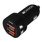 Canyon CNE-CCA04B, univerzálna autonabíjačka, 2x USB, 5V/2,4A, inteligentná technológia nabíjania, čierna