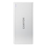 Canyon CNE-CPB1006W Powerbank, polymérová, 10.000 mAh, 2 x USB výstup, 2 x USB vstup (1xUSB-C), LED inikácia, Biela