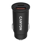 Canyon CNS-CCA20B03, ultra výkonná autonabíjačka, 1xUSB-C, 30W PD, 1 x USB-A, 18W QC 3.0, čierna