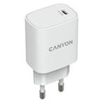 Canyon H-20-02, vysokorýchlostná univerzálna nabíjačka do steny 1xUSB-C, 20W, PD, biela CNE-CHA20W02