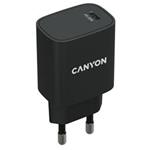 Canyon H-20-02, vysokorýchlostná univerzálna nabíjačka do steny 1xUSB-C, 20W, PD, čierna CNE-CHA20B02