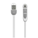 CHARGER AND DATA CABLE 2 IN 1 FOR MICRO USB AND MFI CONNECTOR - WHITE