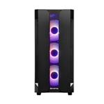 CHIEFTEC skříň Miditower Gaming HUNTER, Black, 4x RGB Rainbow Fan, 2 x USB 3.0, side glass GS-01B-OP