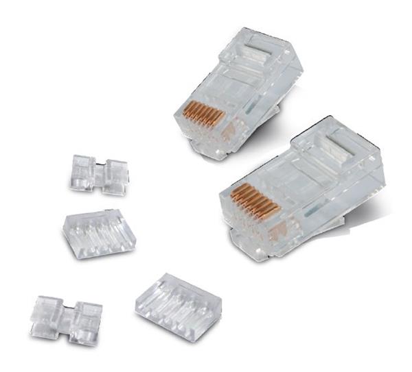 CNS konektor RJ45-8p8c,50µ" Au, drôt, skladaný, Cat6, (100ks) PL6788-S