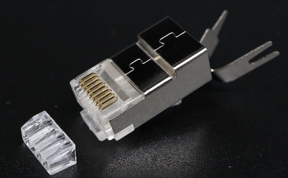 CNS tienený konektor STP RJ45-8p8c,50µ" Au, drôt,skladaný, Cat6A, (100ks) SPL6788-S