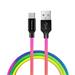 Colorway Datový Kabel Usb /Type-C/ 1m/ 2.4A/ Multicolor CW-CBUC018-MC