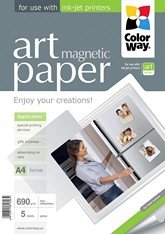 COLORWAY fotopapír/ ART glossy "magnetic" 690g/m2, A4 / 5kusů PGA690005MA4