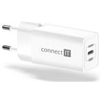 CONNECT IT Fast PD Charge nabíjecí adaptér 1×USB-C, 18W PD, BÍLÝ CWC-2060-WH