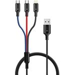 CONNECT IT Wirez 3in1 USB-C & Micro USB & Lightning, 1,2 m CCA-2051-BK