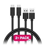 CONNECT IT Wirez USB-C (Type C) - USB, černý, 1 m (2 ks v balení) CCA-5006-BK