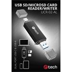 Čtečka karet C-tech UCR-02-AL, USB 3.0 TYPE A/ TYPE C, SD/micro SD