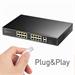 Cudy 16-Port 10/100M PoE+ Switch with 1Gigabit Uplink and 1 Gigabit Combo SFP Port 200W FS1018PS1