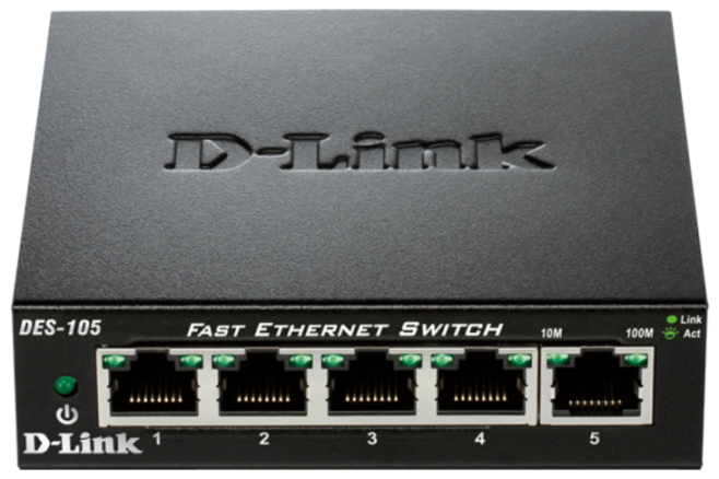 D-Link DES 105 - Přepínač - 5 x 10/100 - desktop DES-105/E