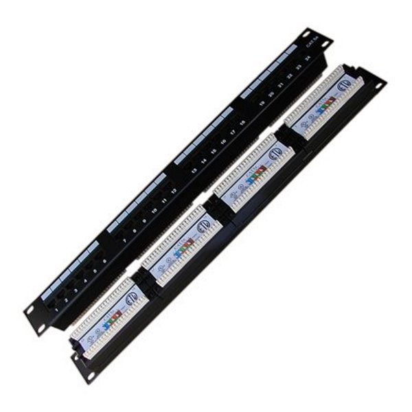 DATACOM Patch panel 19" UTP 24 port CAT5E DUAL 1U BK (4x6p) 3001