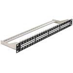 Delock 19” Keystone Patch Panel 48 Port 1 U černý 43280