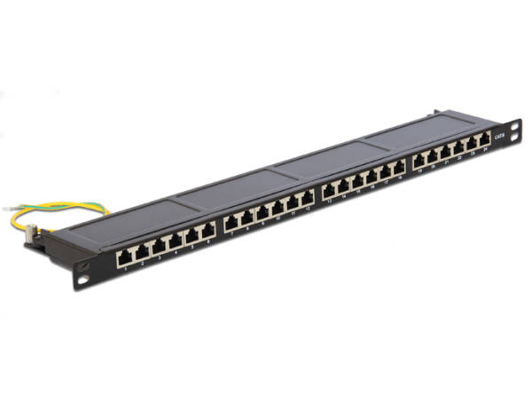 Delock 19” Patch Panel 24 Port Cat.6 0.5 U black 43316