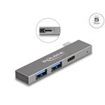 Delock 3 portový štíhlý USB Hub USB Type-C™ na 1 x USB 5 Gbps USB Type-C™ + 2 x USB 5 Gbps Typ-A 64275