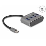 Delock 4 portový Hub USB 3.2 Gen 1 s konektorem USB Type-C™ – porty USB Typu-A nahoře 63223