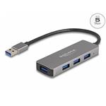 Delock 4 portový Hub USB 3.2 Gen 1 s konektorem USB Typu-A – porty USB Typu-A na boku 63171