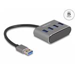 Delock 4 portový Hub USB 3.2 Gen 1 s konektorem USB Typu-A – porty USB Typu-A nahoře 63190