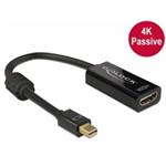 DeLOCK 4K Passive - Video adaptér - DisplayPort / HDMI - Mini DisplayPort (M) do HDMI (F) - 20 cm - 62613