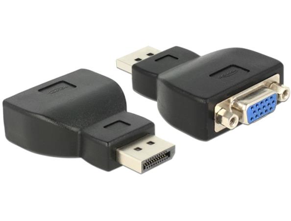 Delock adaptér Displayport 1.1 (M) > VGA (F), čierny 65567