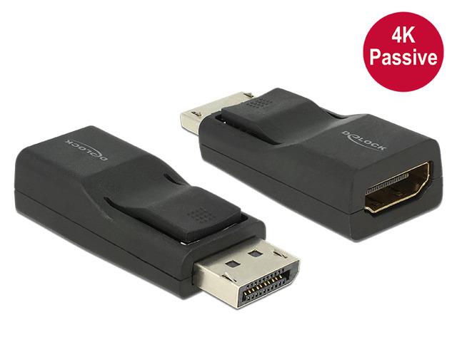 Delock Adaptér Displayport 1.2 samec > HDMI samice 4K pasivní černý 65685