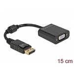 Delock Adaptér DisplayPort 1.2 samec na VGA samice pasivní černá 61006