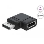 Delock Adaptér DisplayPort 1.4 samec na samice 90° levý pravoúhlý 8K 60 Hz 66296