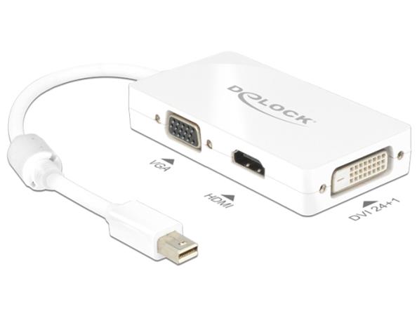 DeLOCK - Adaptér DisplayPort - Mini DisplayPort (M) do HD-15 (VGA), HDMI, DisplayPort (F) - 16 cm - 62630