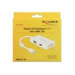 DeLOCK - Adaptér DisplayPort - Mini DisplayPort (M) do HD-15 (VGA), HDMI, DisplayPort (F) - 16 cm - 62630