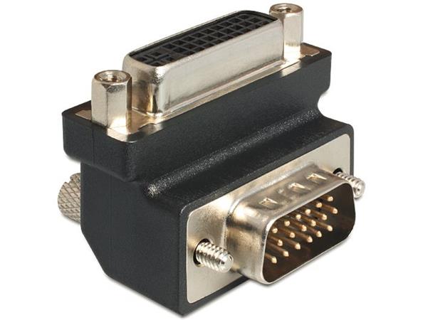 DeLOCK Adapter DVI 24+5 female / VGA 15 pin male 90°angled - Adaptér VGA) - HD-15 (VGA) (M) do DVI- 65425