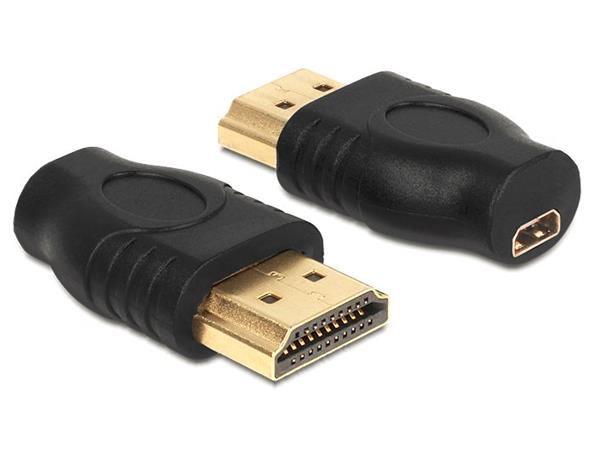 Delock adaptér HDMI-D micro (F) -> HDMI-A (M) 65507